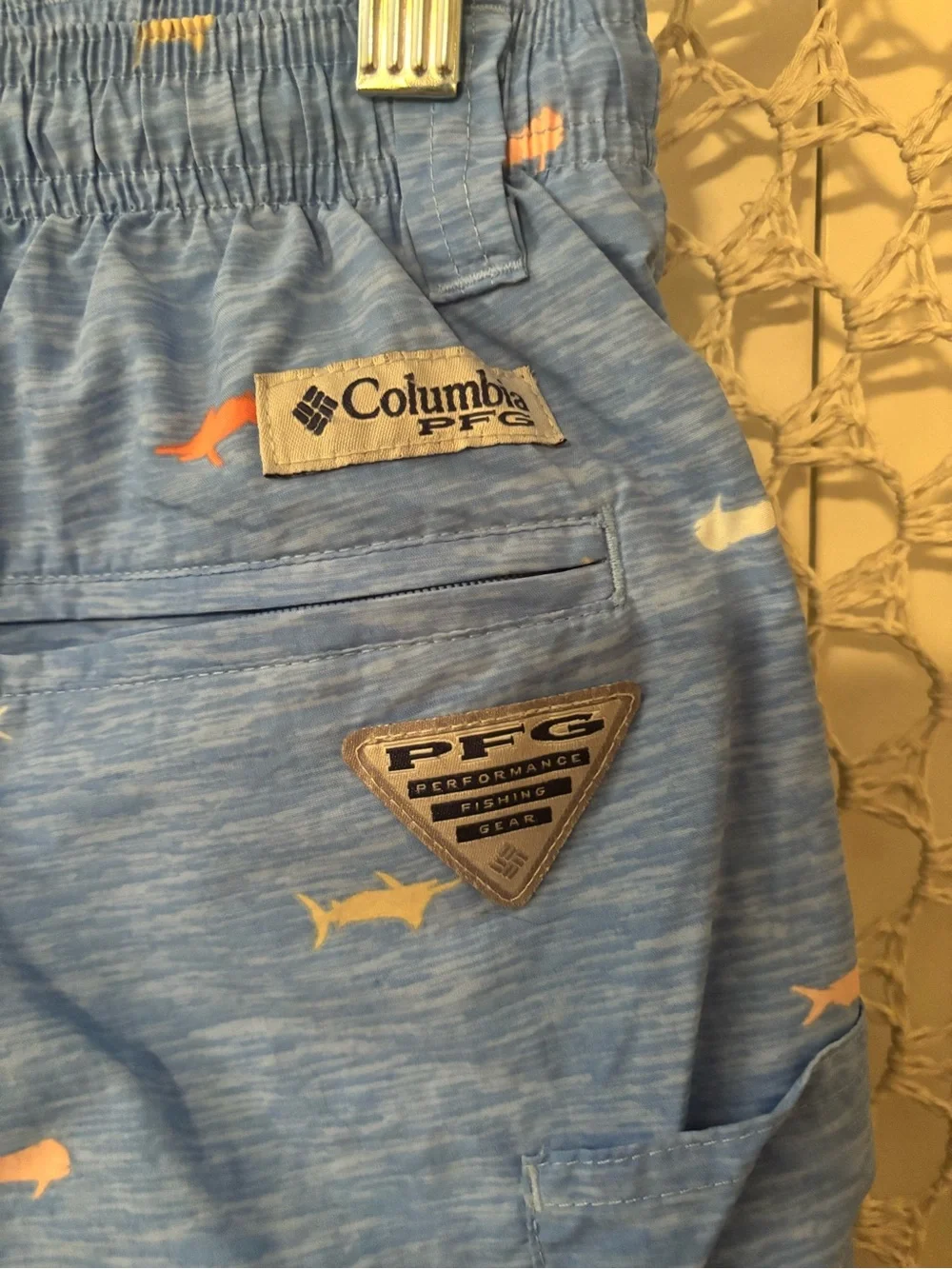 Columbia PFG Backcast 2 Light Blue Swim Shorts Size Medium A00406